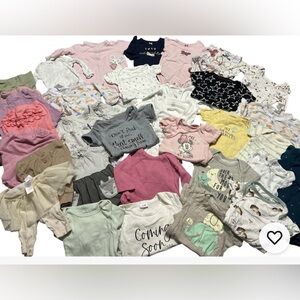 41 PCS BABY GIRL LOT-carters Disney onesies sleepers NB 0-3 MO